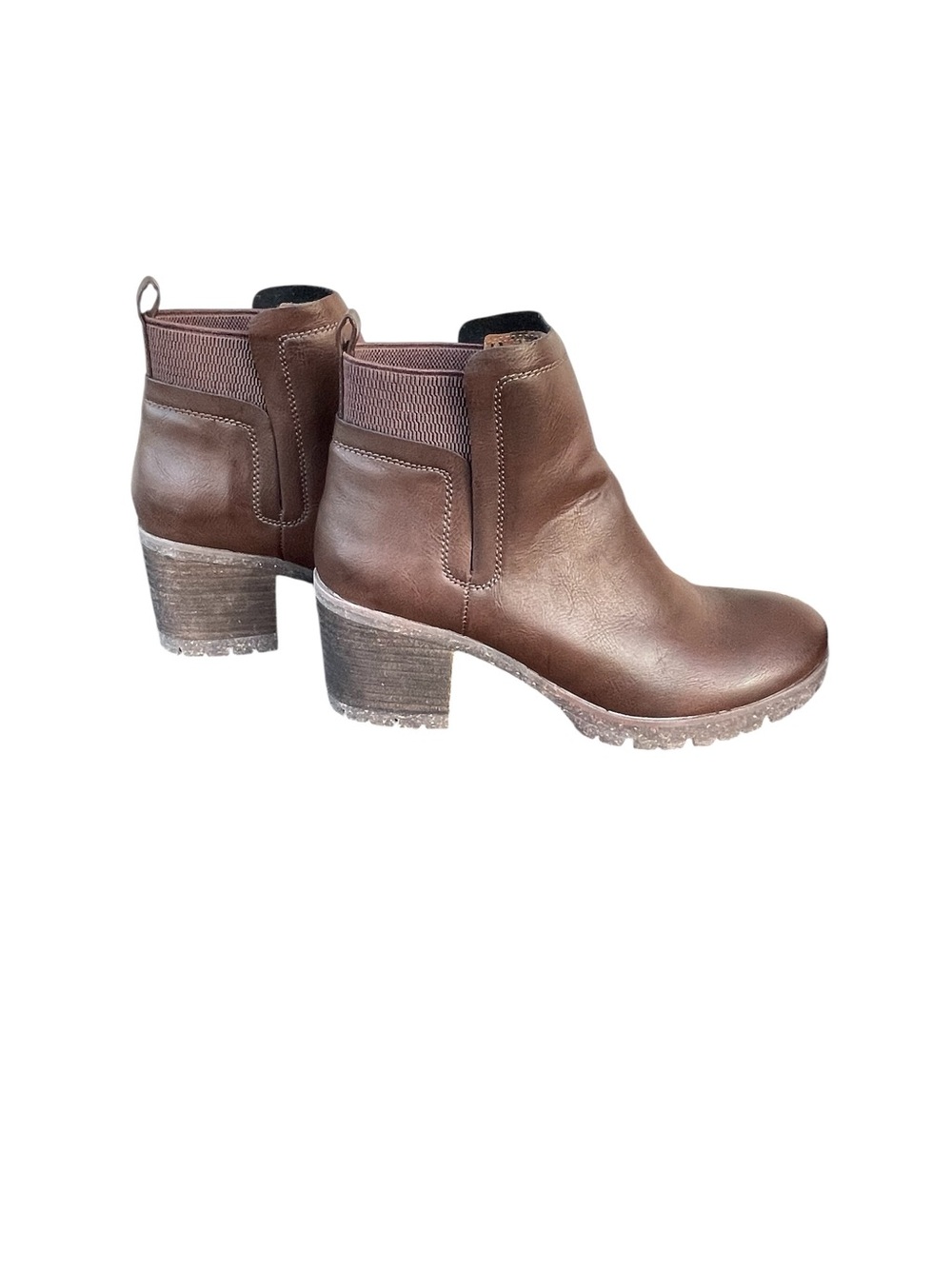 Kork-Ease Brown Leather Lug-Sole Ankle Boots - Picture 2 of 6